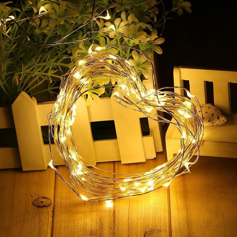 200 LED Fairy String Lights with Remote - 66ft Battery Operated Waterproof Christmas Lights, 8 Modes & Timer Function, Warm White Silver Wire for Bedroom, Wedding, Party Decorations & Outdoor Garden Lighting