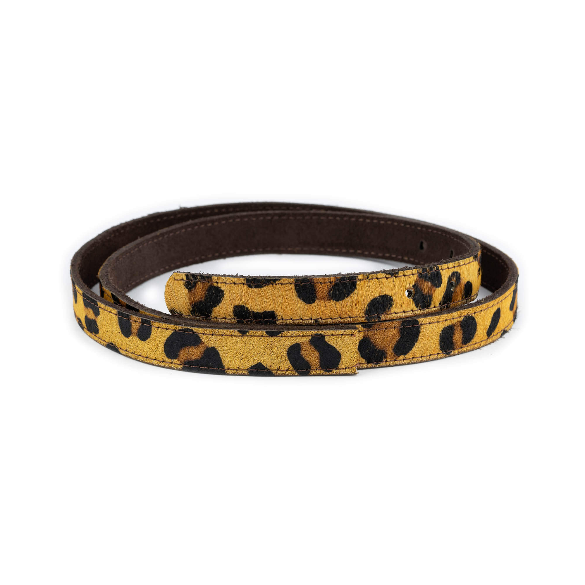 Genuine Brown Suede Leather Belt Strap for Hermes Buckles - Reversible Leopard Print - Adjustable Waistband for Men & Women - Perfect for Casual Wear, Office Outfits & Fashion Accessories