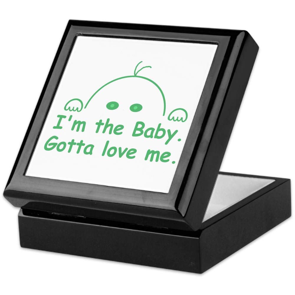 Keepsake Jewelry Box - I'm The Baby Gotta Love Me Hardwood Memento Box with Velvet Lining | Perfect for Jewelry Storage, Gift Giving & Memory Keepsakes