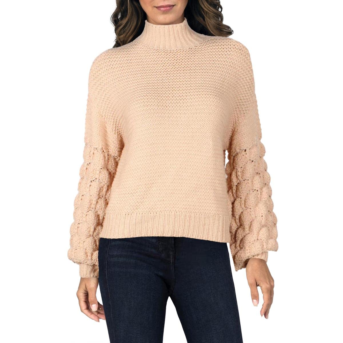 RD Style Women's Cropped Long Sleeve Funnel Neck Sweater | Trendy Winter Pullover | Perfect for Casual Outfits, Office Wear & Date Nights