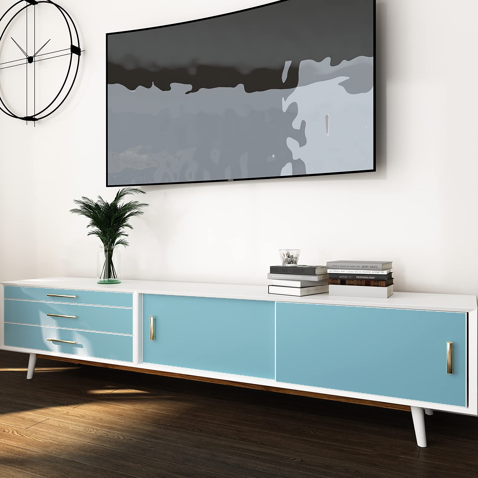 VEELIKE Ocean Blue Peel and Stick Wallpaper - Thick Self-Adhesive Waterproof Vinyl Film for Walls, Countertops, Cabinets & Drawers | Decorative Contact Paper for Bedroom, Kitchen & Home Decor (15.7''x354'') | Perfect for DIY Home Renovation, Furniture Upcycling & Shelf Lining