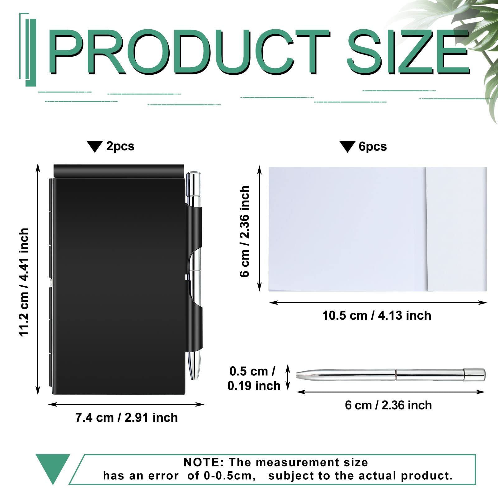 Premium Zonon 6-Piece Aluminum Pocket Notebook Set - Refillable Metal Notepad with Pen Holder | Compact Travel Journal for Office, Home & Gifts | Perfect for Business Meetings, Daily Notes & Adventure Travel