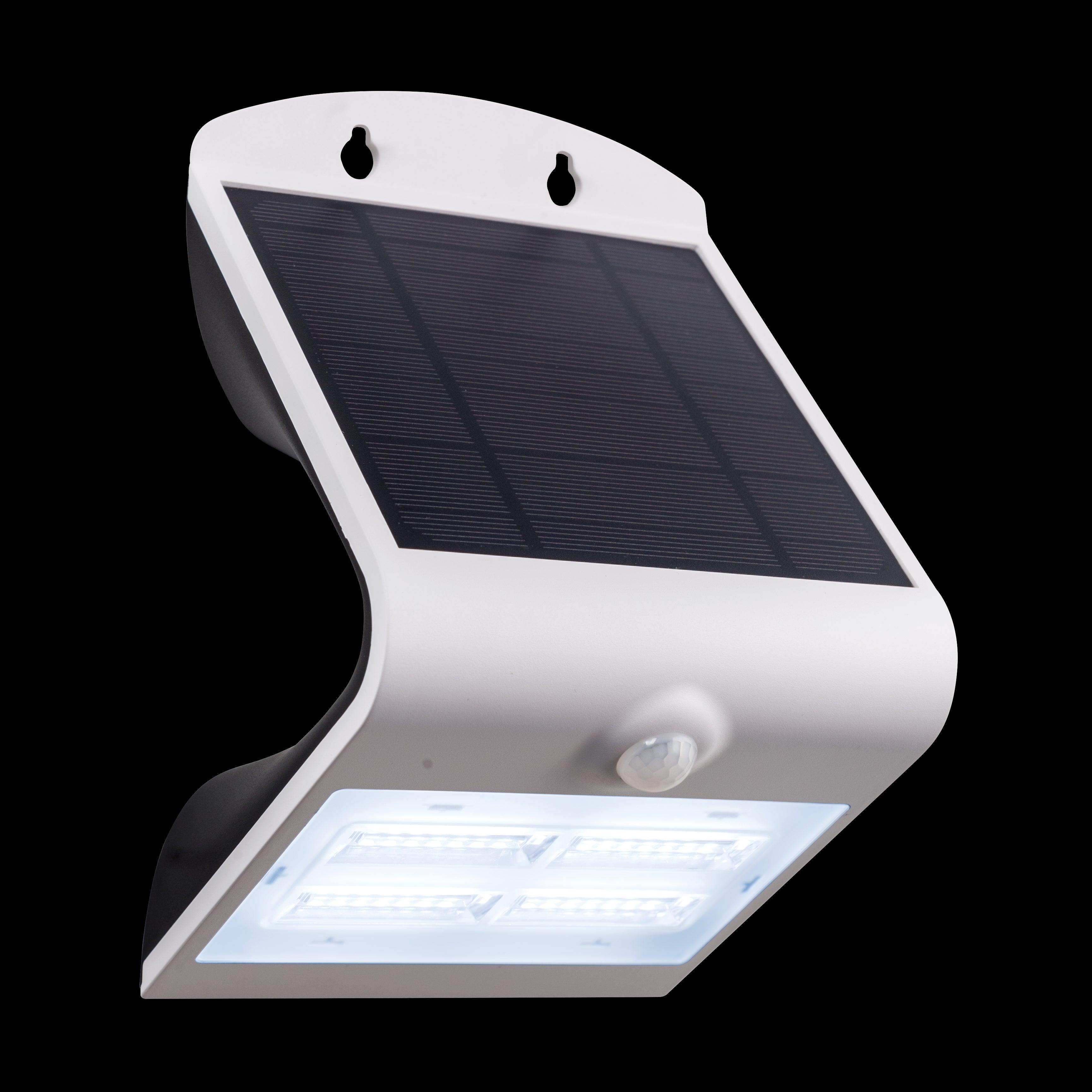Eglo Lamozzo White LED Solar Powered Wall Light - IP54 Waterproof Outdoor Security Lighting for Garden, Patio, and Driveway