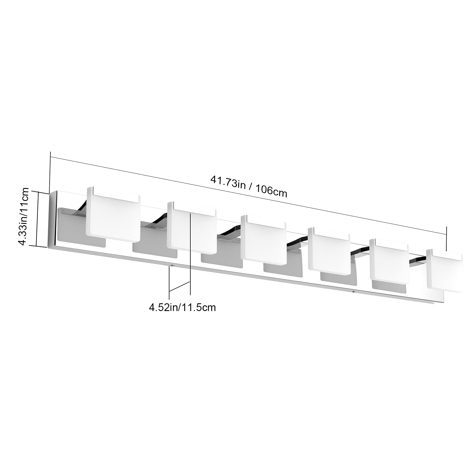 Ralbay 6-Light LED Modern Vanity Light - Acrylic & Stainless Steel Bathroom Lighting Fixture for Mirror, Makeup Area & Dressing Room