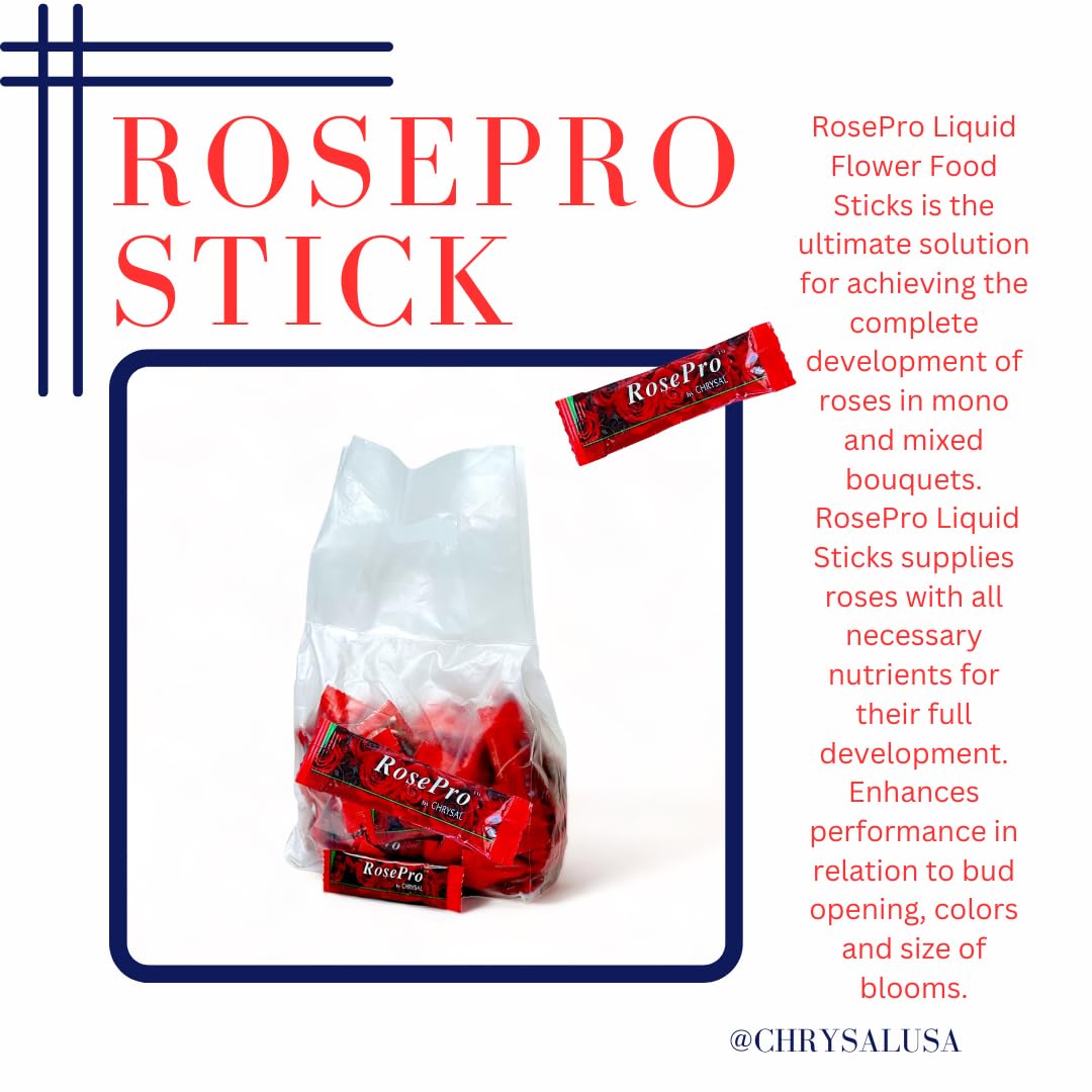 Chrysal RosePro Rose Food — 75 Liquid Packets x 1 Qt — Extend Vase Life for Roses & Fresh Flowers — Florist Supplies for Bouquets, Wedding Centerpieces & Home Flower Arrangements
