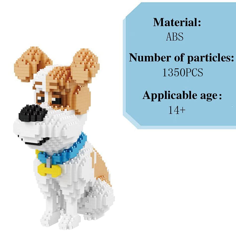 1350PCS Mini Dog Building Blocks Set - 3D Puzzle Pet Building Toy Bricks for Kids & Adults | Creative STEM Educational Gift for Birthday, Party Favors & Home Decoration (Sitting Mike Dog Design)