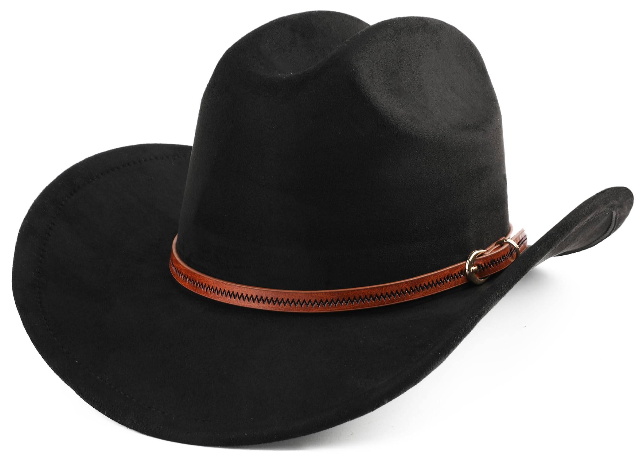 Stylish Cowboy Hat for Women & Men - Wide Brim Western Cowgirl Hat for Rodeo, Country Music Festivals & Outdoor Adventures