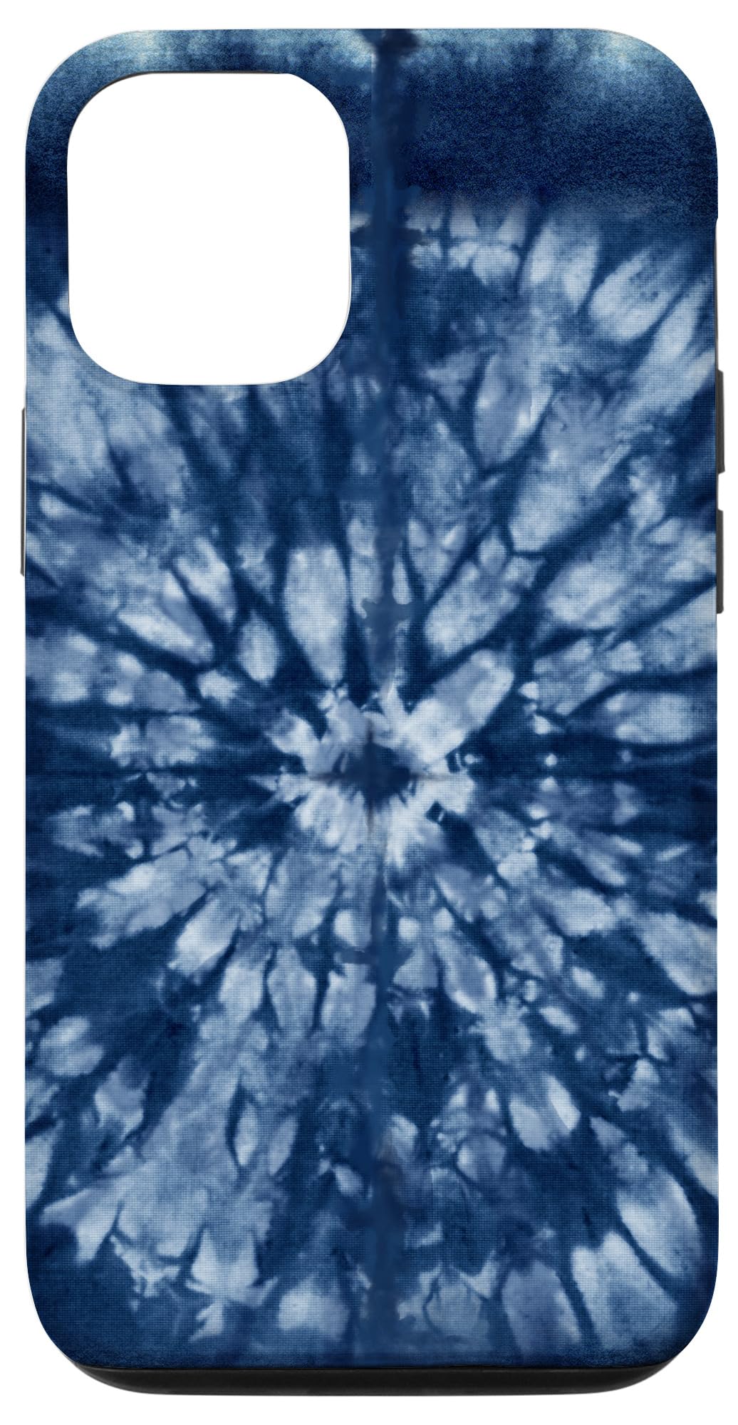 iPhone 12/12 Pro Case - Indigo Bohemian Denim Blue & White Batik Tie Dye Design - Stylish Protective Cover for Everyday Use, Travel & Boho Fashion Lovers