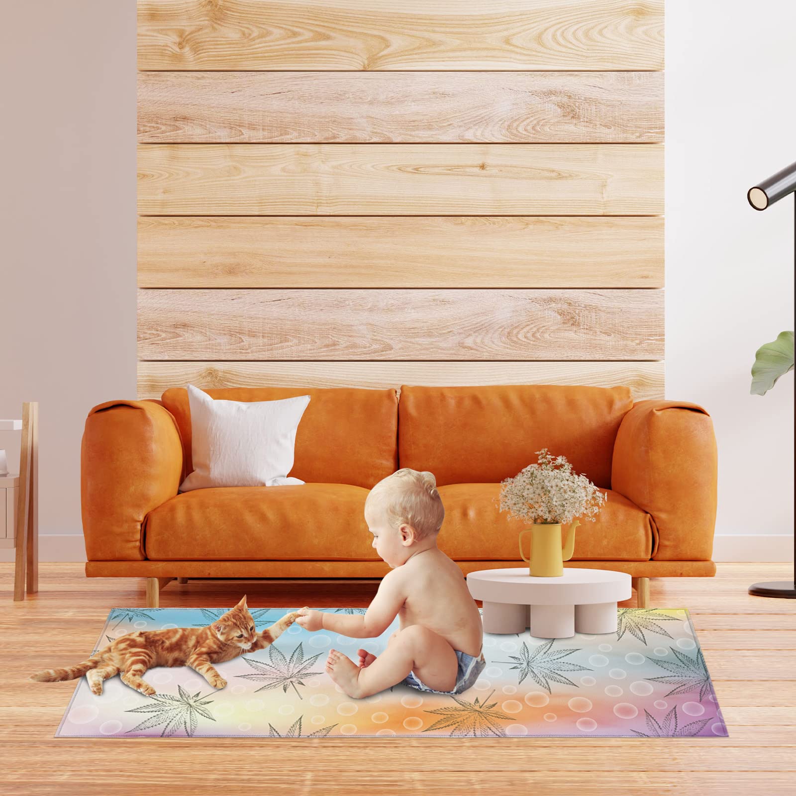 Premium Anti-Fatigue Kitchen Floor Mats - 2pc Set with Artistic Cannabis Leaf Design, Non-Slip Kitchen Rugs for Comfort & Safety | Perfect for Cooking, Baking & Standing Long Hours in Modern Kitchens