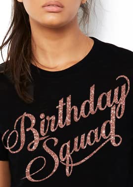 Birthday Squad - Rose Gold Flourish (Black)