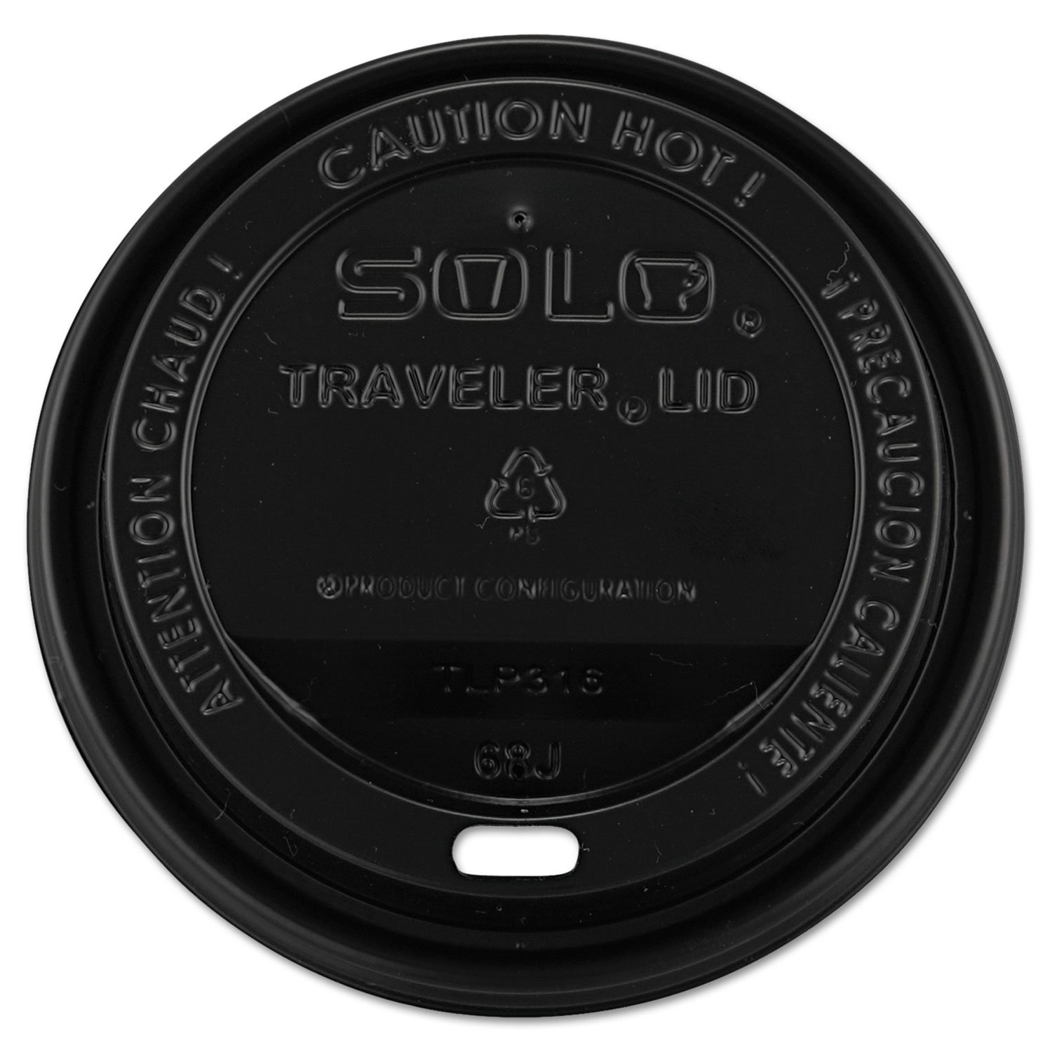 Solo TLB316-0004 Black Plastic Travel Cup Lids - 1000 Count Case for 12oz/16oz Solo Paper Hot Cups | Perfect for Coffee Shops, Offices & Takeout Services