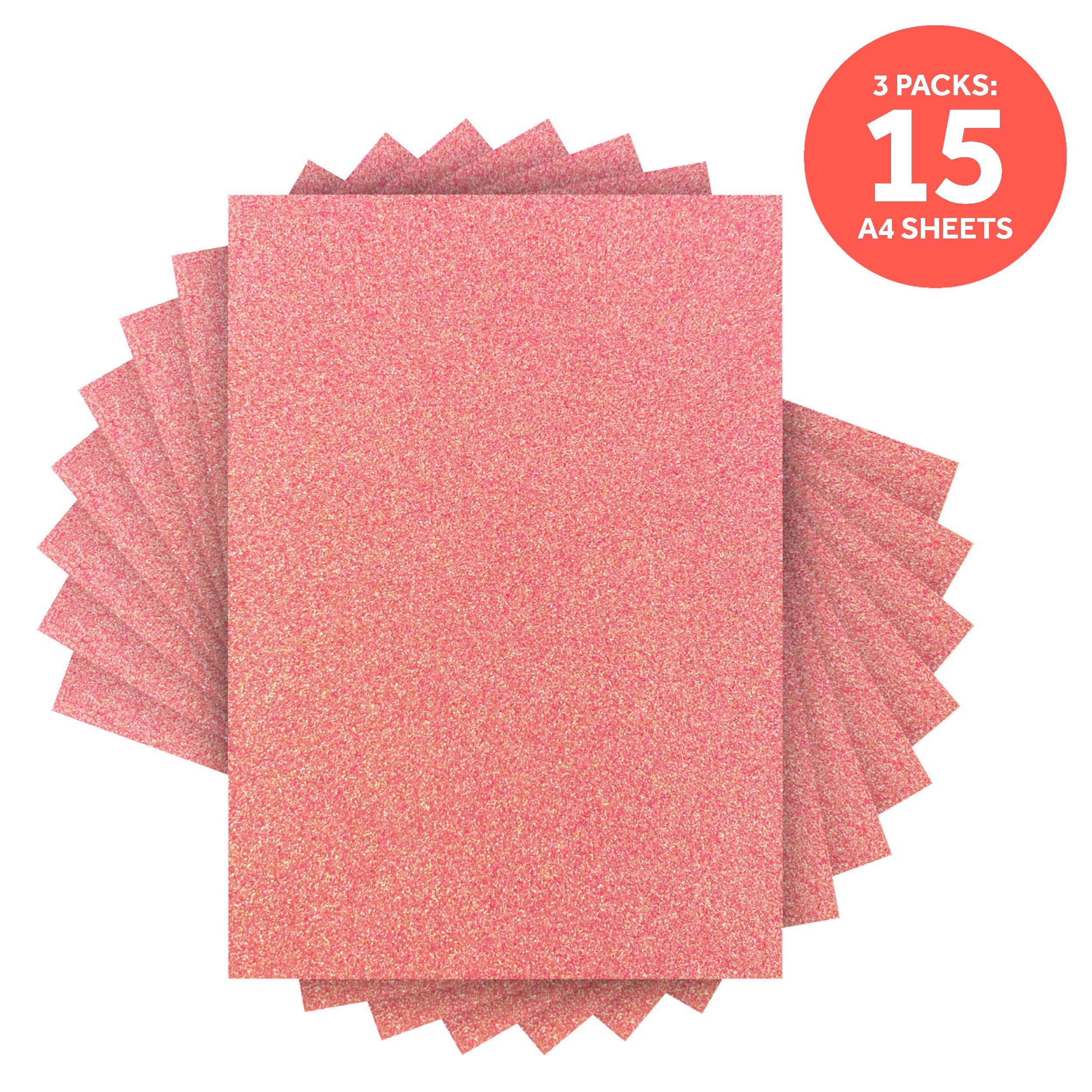 3-Pack Glitter Greeting Cards - Candy Floss Design, A4 Size (9951E3) - Perfect for Birthdays, Thank You Notes & Special Occasions