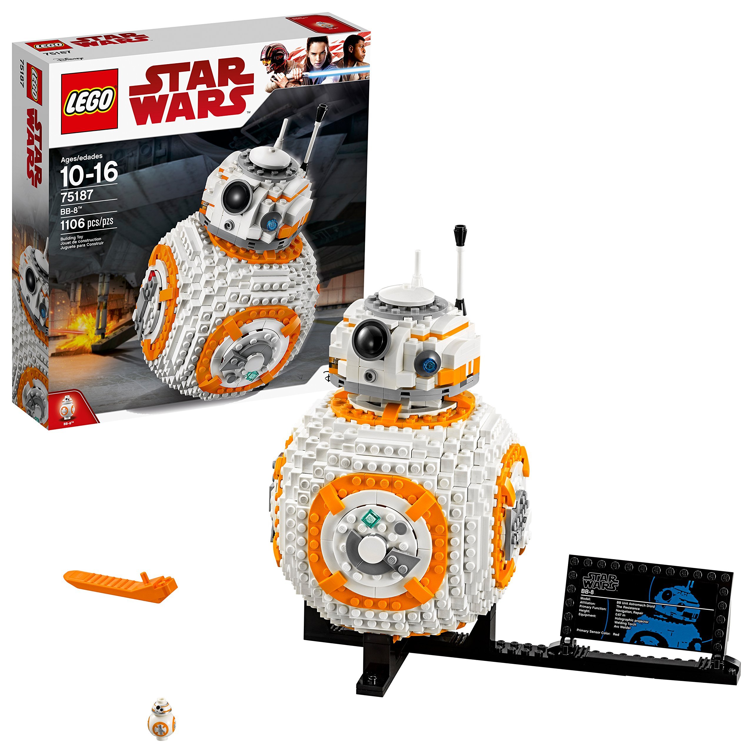 LEGO Star Wars BB-8 Droid Building Kit 75187 - 1106 Pieces Collectible Model for Kids & Adults - Perfect for Display, Gifts & Star Wars Fans Collection