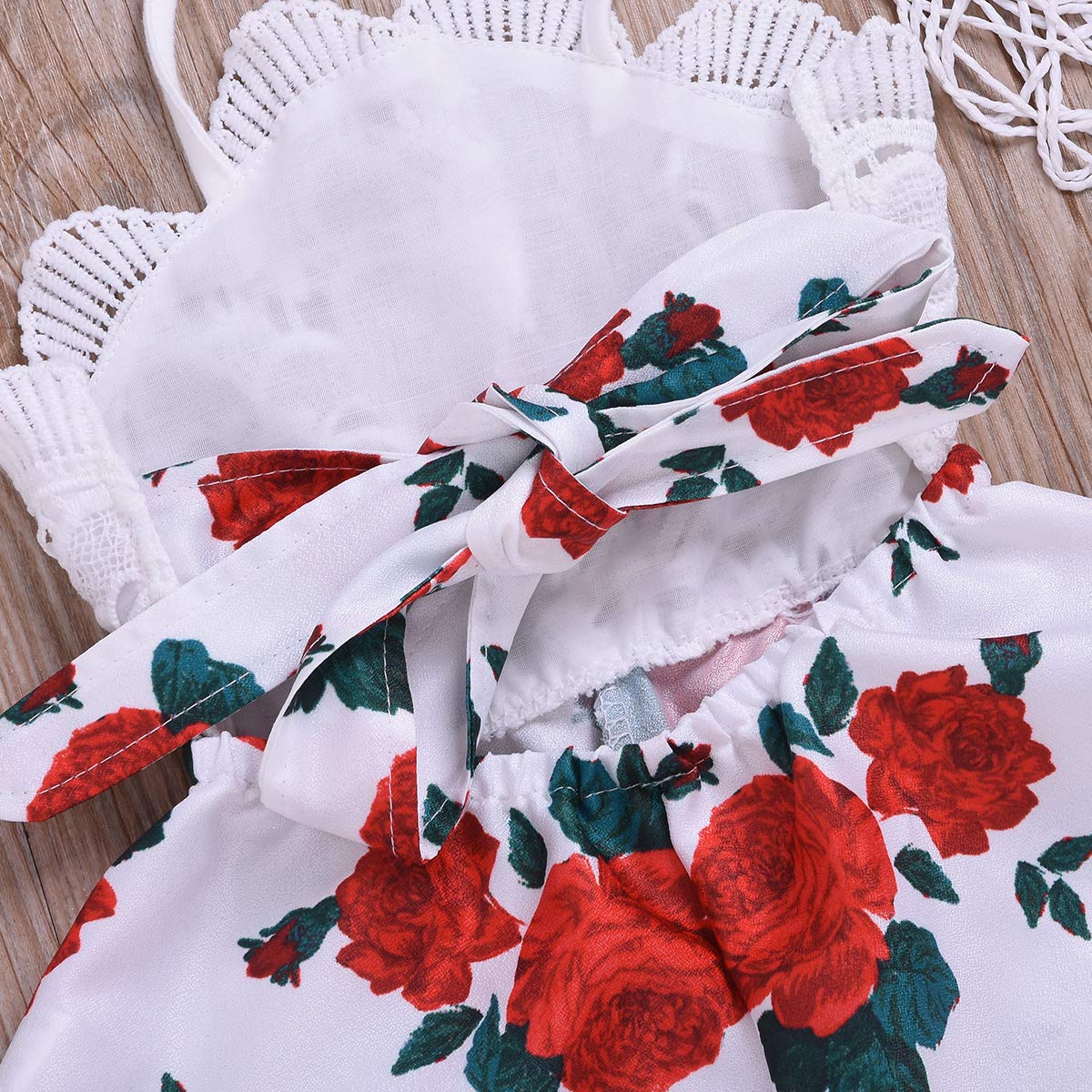 Baby Girl Floral Romper Dress - Newborn Halter Onesie Jumpsuit with Embroidery - Perfect for Summer Outfits, Playdates, and Photo Shoots