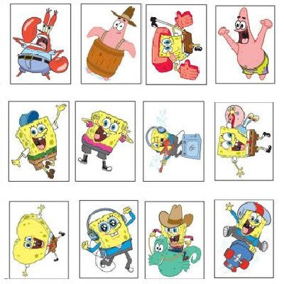 Bulk SpongeBob SquarePants Temporary Tattoos - 2400 pcs Kids Party Favors, Birthday Supplies, Fun Waterproof Stickers for Face & Body - Perfect for Birthday Parties, Halloween, School Events & Costume Parties