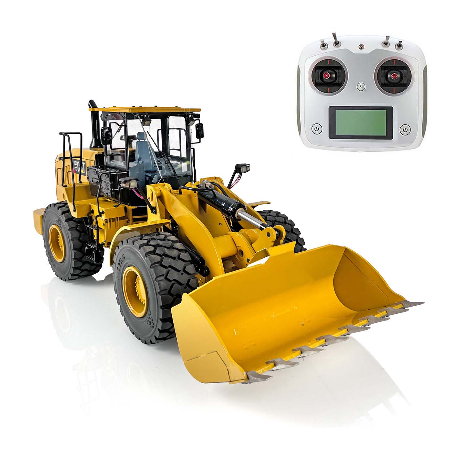 1/12 Scale DIM C95 Radio Controlled Hydraulic Loader Toy - Metal Construction, Light & Sound Effects, Servo Motor, Pre-Assembled & Painted - Perfect for RC Hobbyists, Construction Model Collectors and Indoor Display