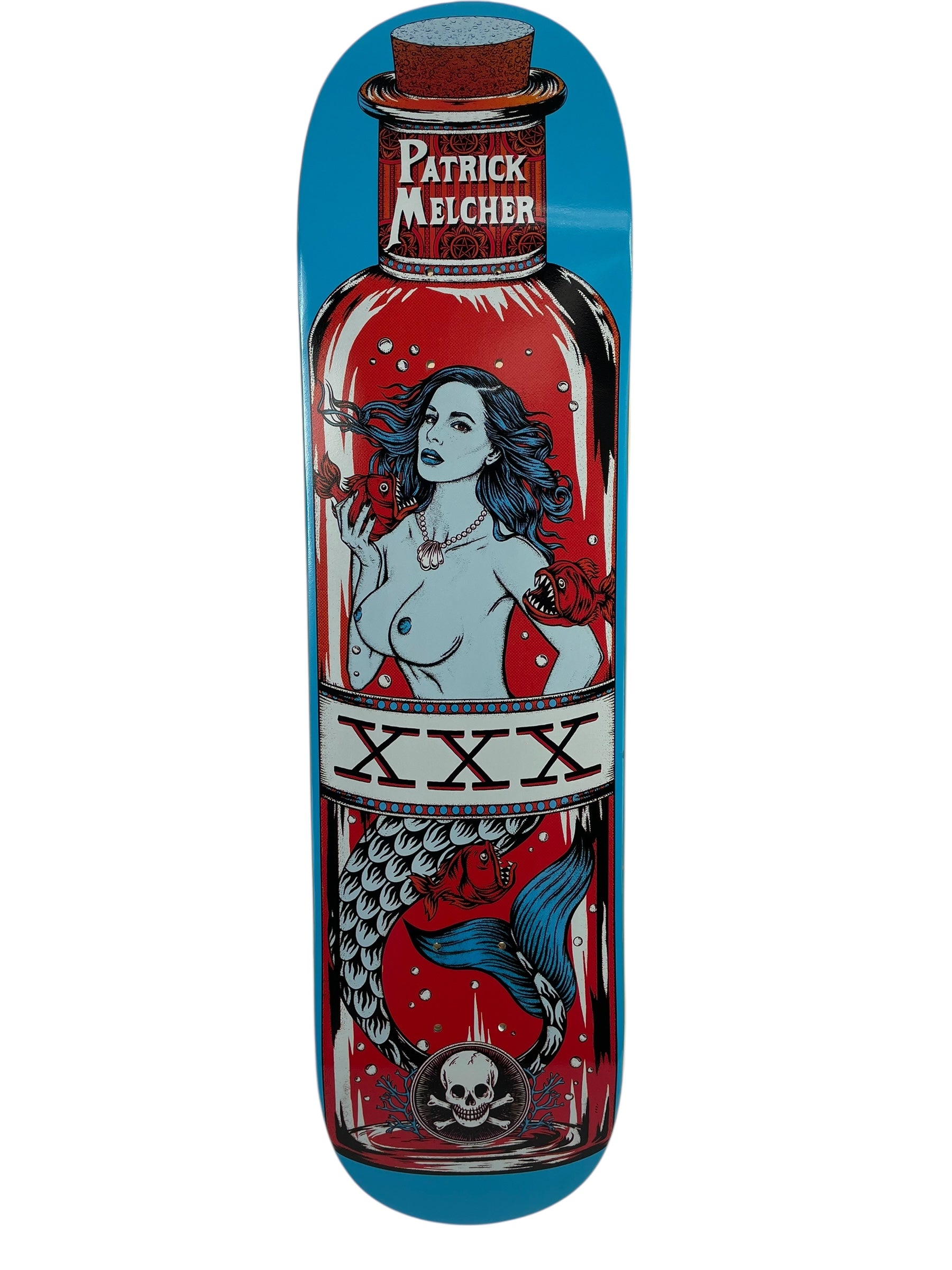Patrick Melcher BLUE 'Mermaid' Death Skateboard Deck - Multiple Sizes Available for Skateboarding & Street Style