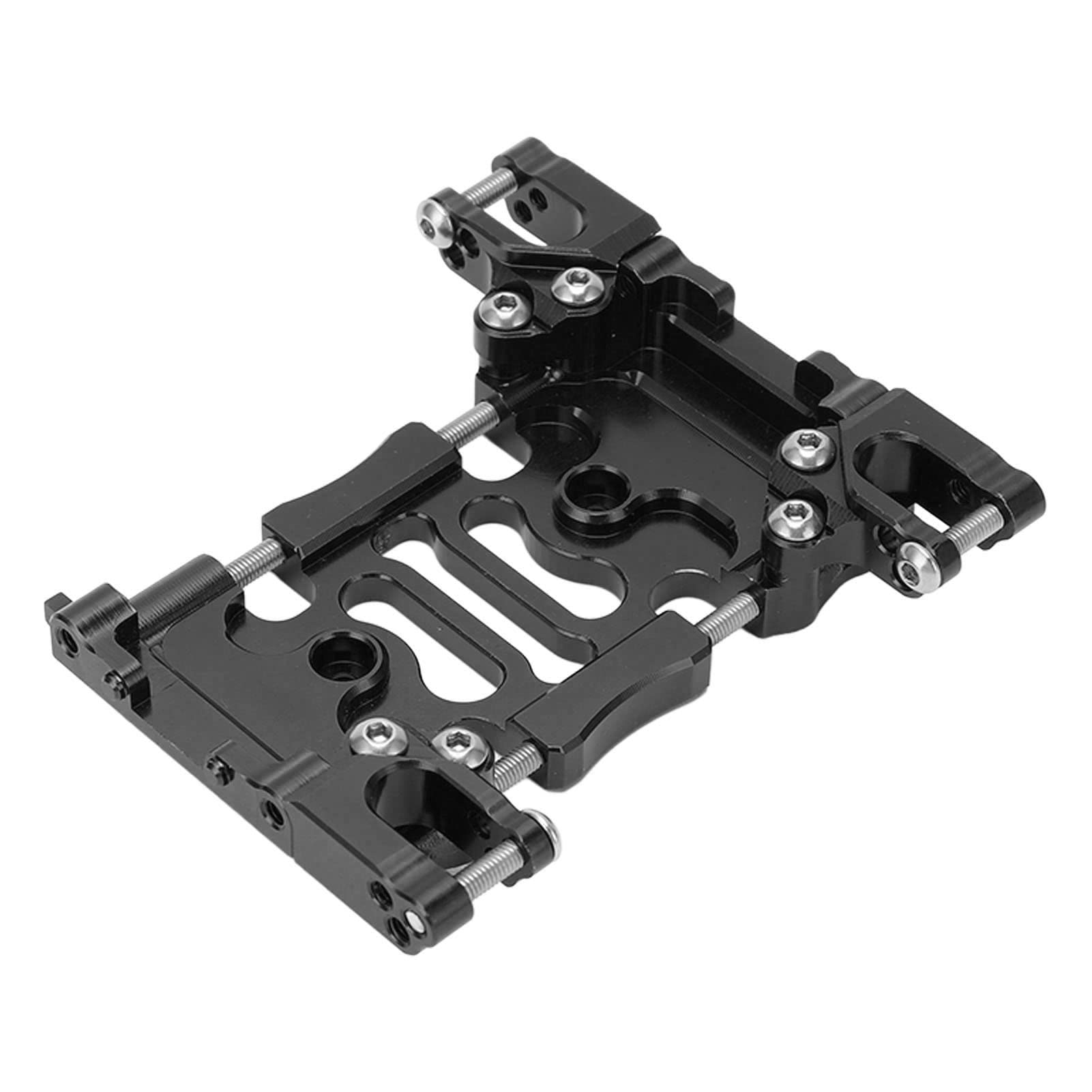 High Strength Aluminum Alloy 1/10 RC Car Center Gearbox Plate - Replacement Mount Base for Axial 1/10 Jeep Wrangler AXI03007 RC Crawler (Black) - Durable Off-Road Crawling & Rock Racing Upgrade Part
