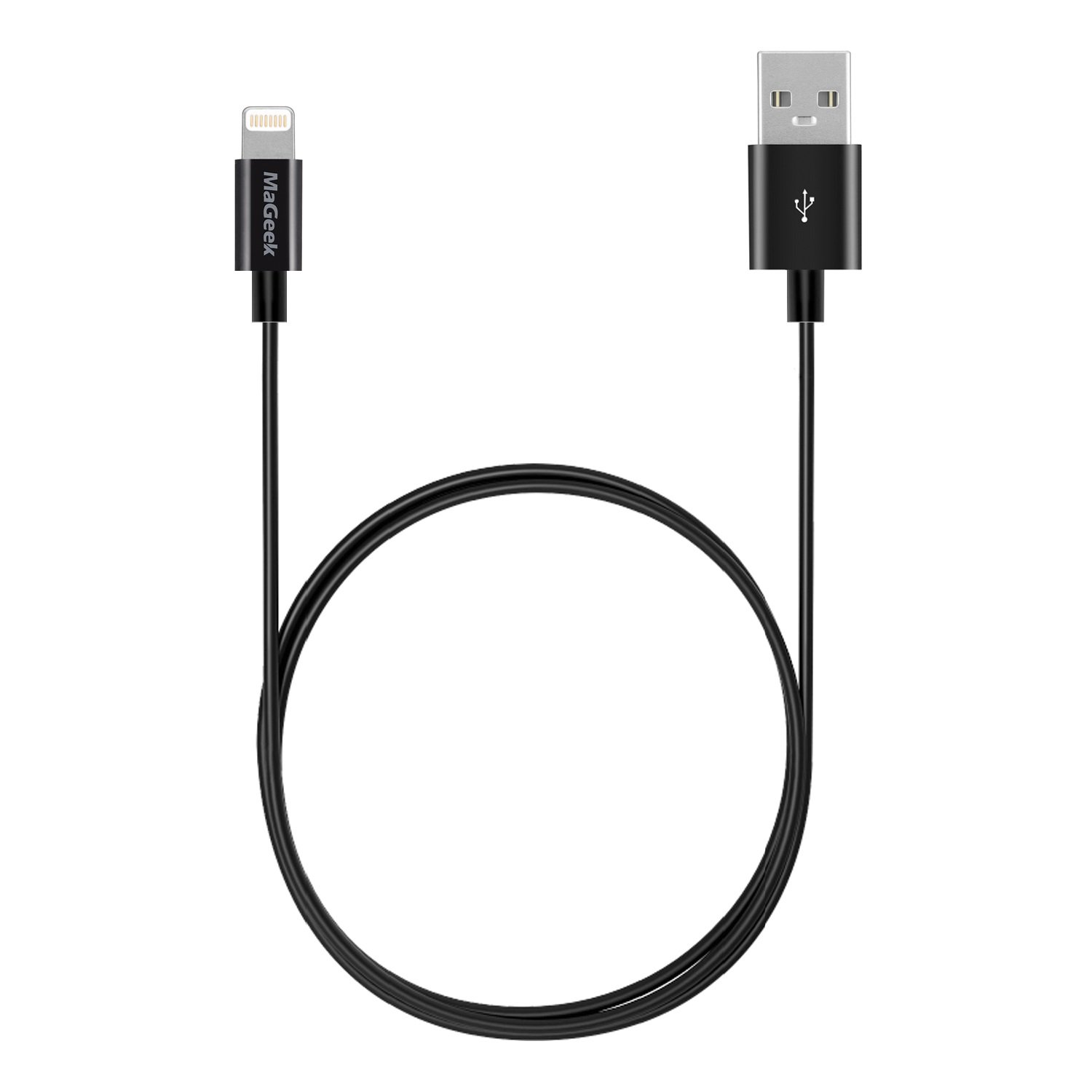 MaGeek Lightning to USB Cable - Apple MFi Certified 3.3ft Fast Charging Cable for iPhone 14/13/12/11/X/8/7, iPad & iPod Touch - Durable Nylon Braided Charger Cord for Home, Office & Travel (Black)