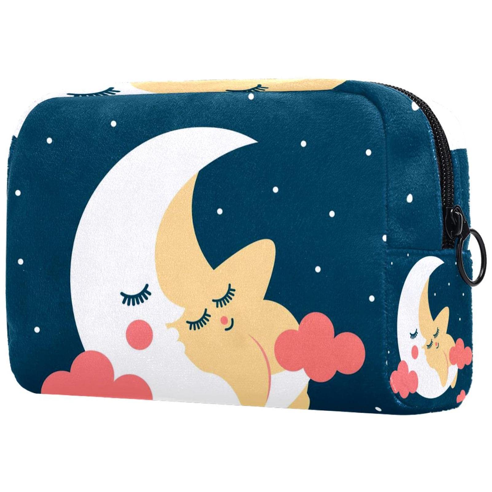 Cute Star Moon Makeup Pouch for Women - Large Travel Toiletry Bag with Zipper | Perfect for Cosmetic Storage, Travel Essentials & Gift Ideas