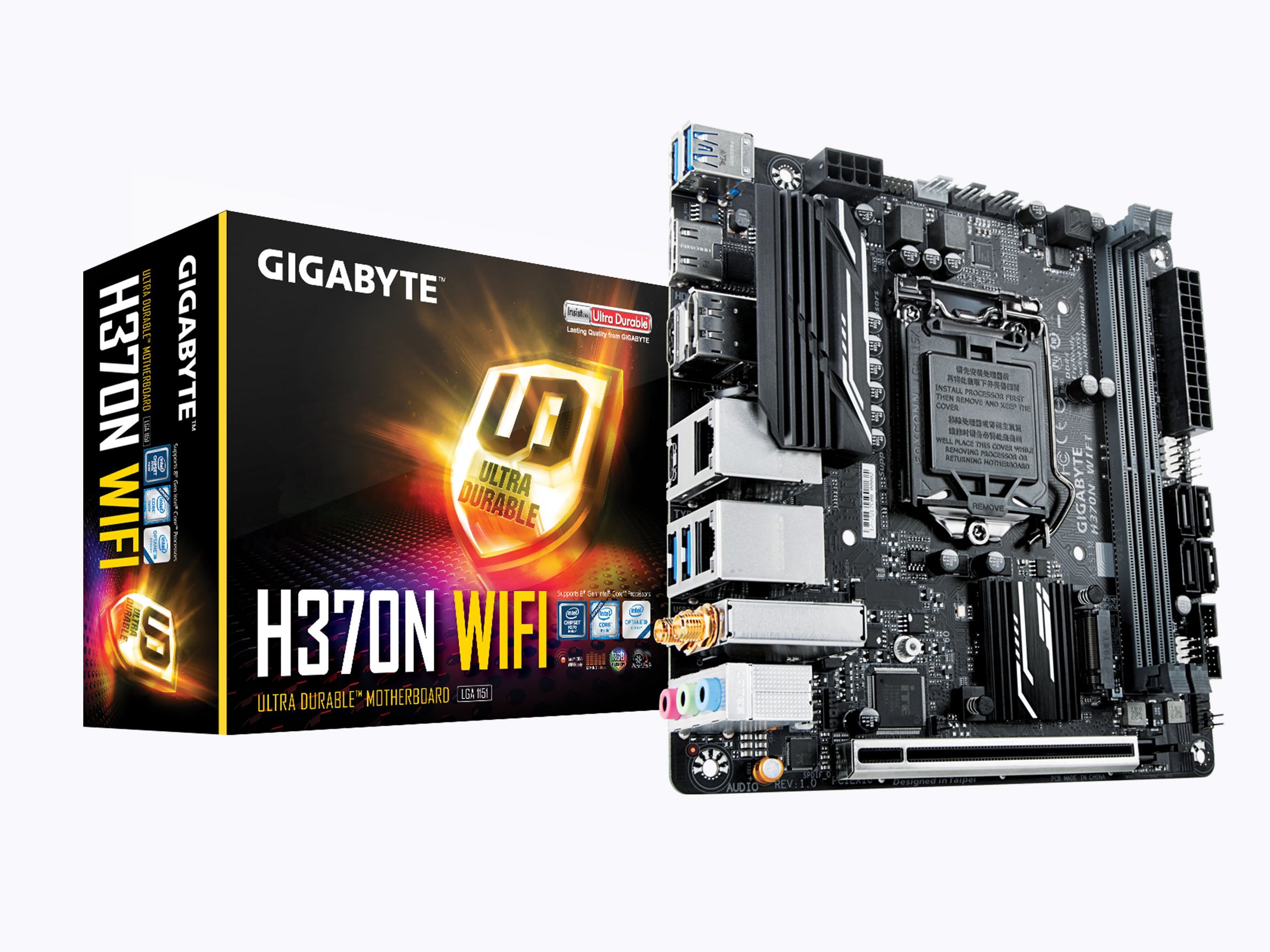 GIGABYTE H370N WiFi Mini ITX Motherboard - LGA1151 Socket, Intel H270 Chipset, DDR4 RAM, USB 3.1 Gen 1 (Type-C & Type-A) - Perfect for Compact Gaming PC & Home Theater Builds