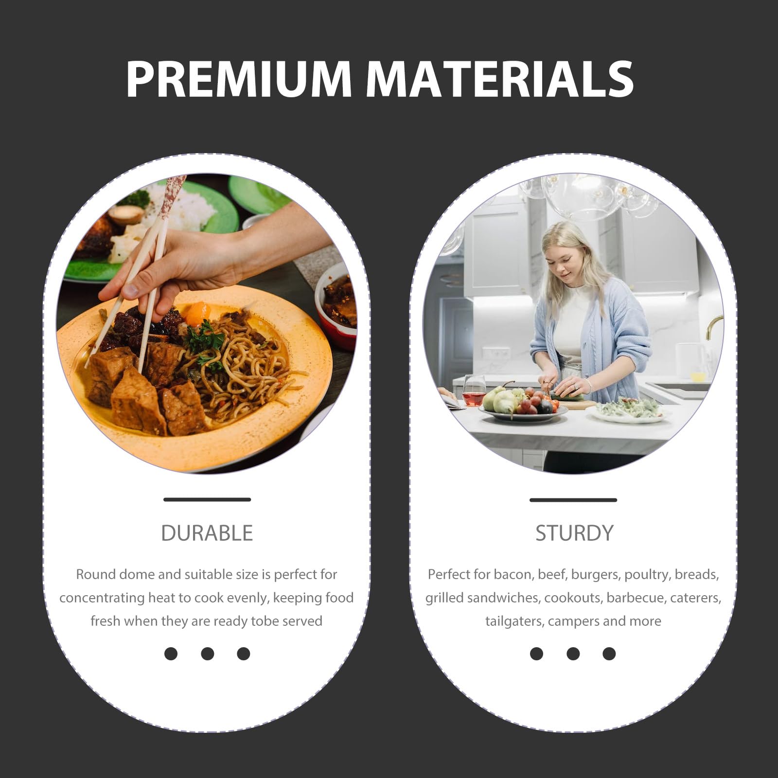 Yardwe 12.5 Inch Stainless Steel Food Dome Cover - Silver Plate Dust Cover for Home & Restaurant Use | Perfect for Buffets, Catering, and Food Display Protection