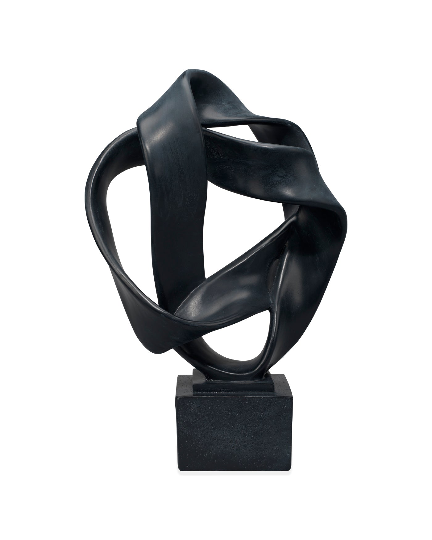 Intertwined Object On Stand Black - Modern Sculpture Art for Home & Office Decor | Perfect for Living Room, Bedroom, or Workspace