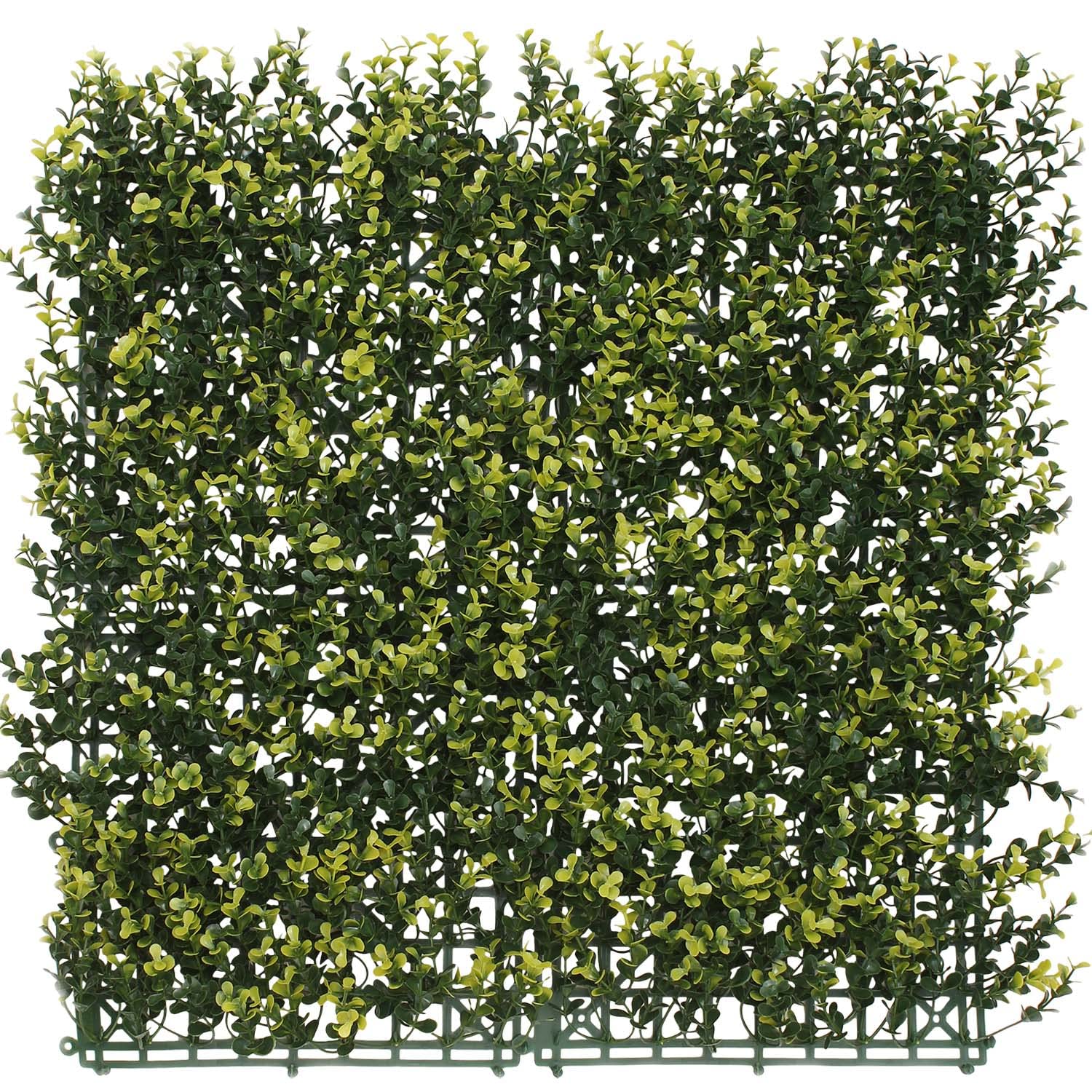 E&K Artificial Buxus Hedge Panel - 6Pcs Yellow Faux Ivy Privacy Screen for Fence, Green Wall Windscreen, Outdoor Decoration - Perfect for Patio, Garden & Balcony Privacy