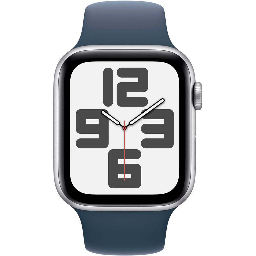 Apple Watch SE 2 (44mm) GPS + Cellular - Silver Aluminum Case with Storm Blue Sport Band (MRHE3LL/A) | Smartwatch for Fitness Tracking, Calls & Notifications | Perfect for Running, Swimming & Daily Use