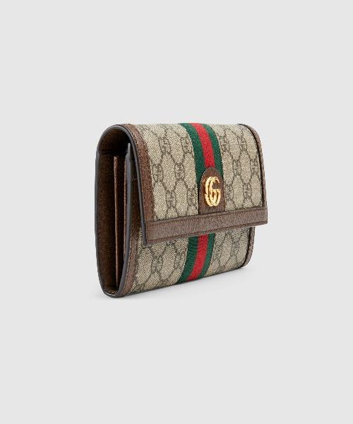 Gucci Ophidia GG Continental Wallet for Women - Luxury Leather Card Holder with Zip Pocket - Perfect for Travel, Work & Everyday Use
