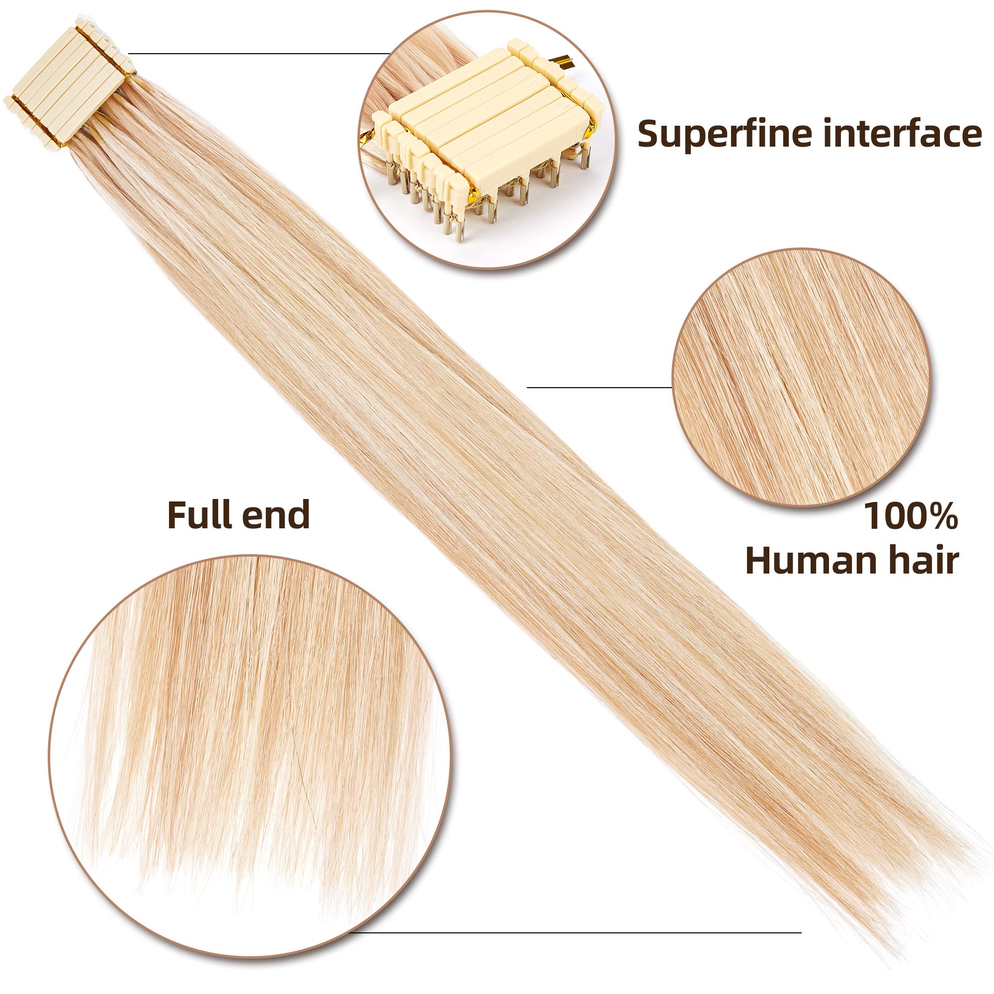 6D No-Trace Clip-In Hair Extensions - 100% Real Human Hair - 13pcs 52g/pack - 22 Inch #18P613 - Perfect for Volume, Length & Styling for Parties, Weddings & Daily Wear