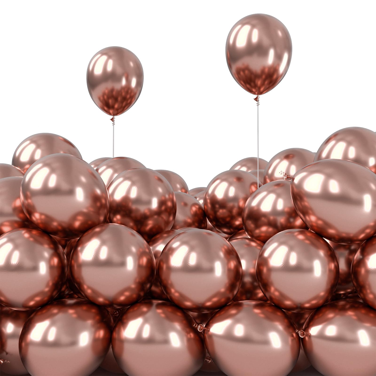 50-Pack 5 Inch Metallic Rose Gold Balloons for Wedding, Bachelorette Party, Birthday - Decorate Balloon Garlands, Arches, Backdrops - Premium Rose Gold-G107 Party Decorations