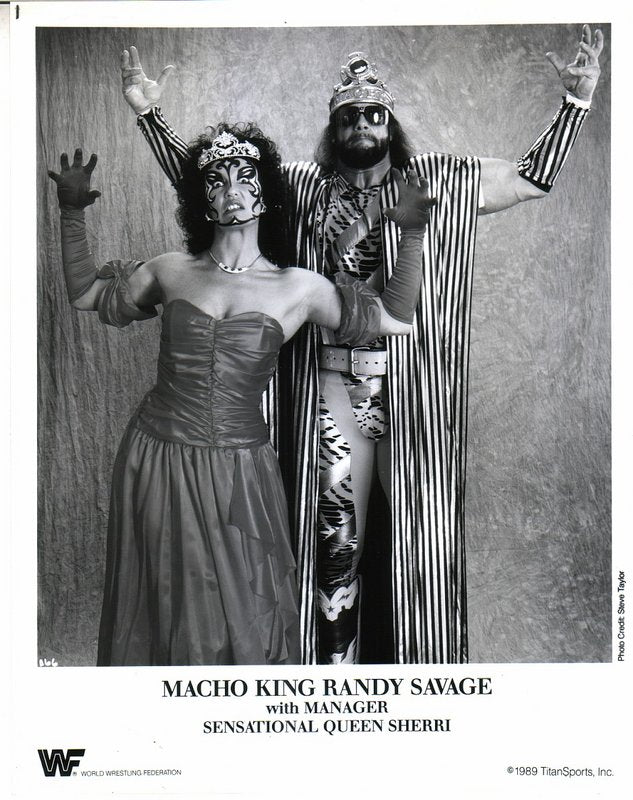1989 Macho King Randy Savage with Sensational Queen Sherri Wrestling Action Figure - Collectible WWE Memorabilia for Fans and Enthusiasts | Perfect for Display, Gifts, and Nostalgic Wrestling Collections