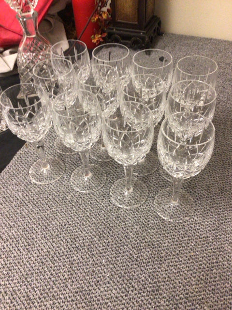 GorHam Lady Anne Crystal Wine Glasses - Set of 12 (6 7/8 Inch) - Elegant Stemware for Wedding, Party & Fine Dining