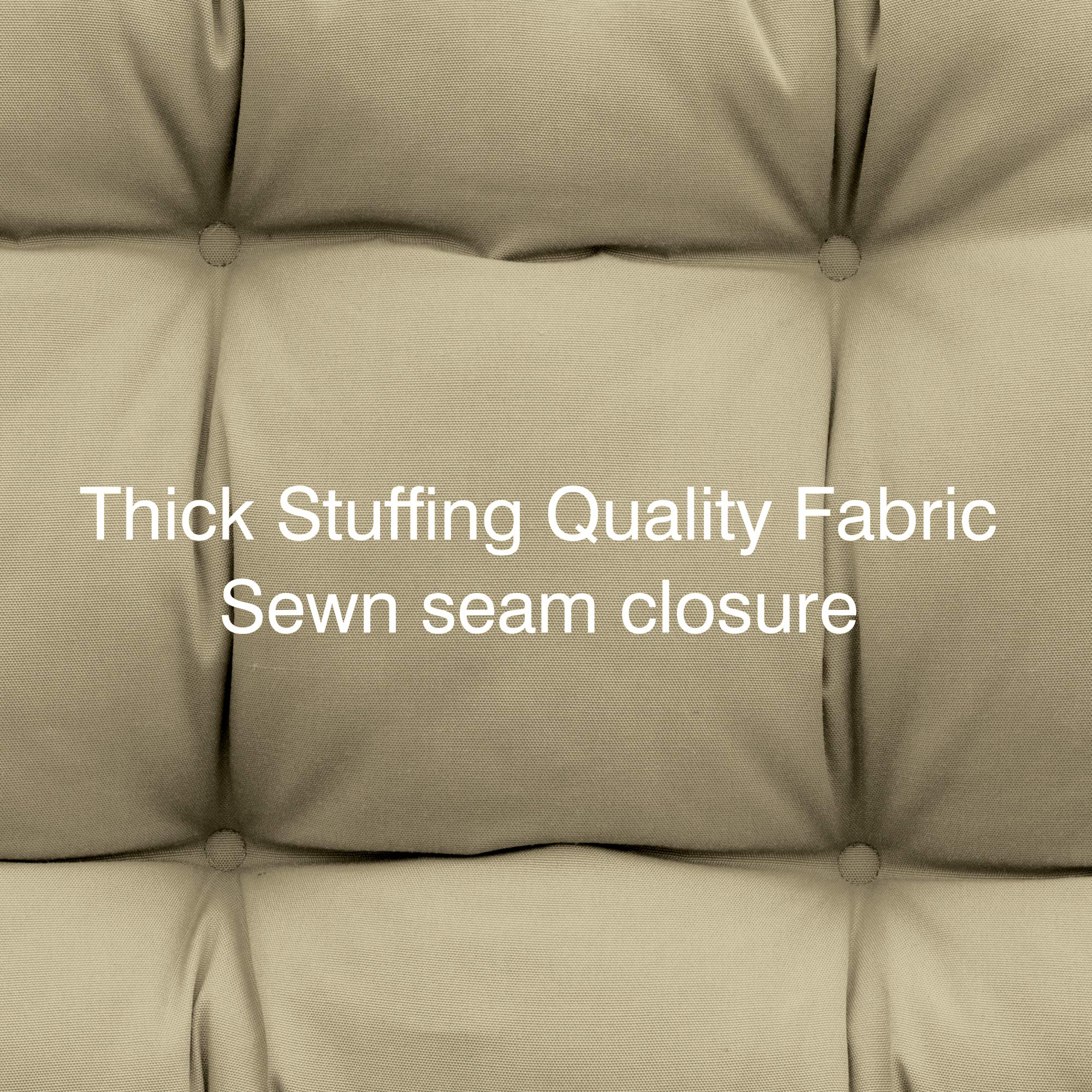 QILLOWAY Outdoor Chair Cushions - 4 Pack Tufted Seat & Back Pillows for Patio Furniture, Spring Summer Seasonal Replacement Cushions (Beige) - Perfect for Garden, Poolside, Deck, and Porch Relaxation