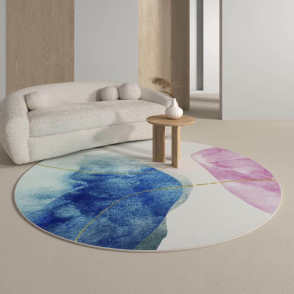 Yanman Non-Slip Professional Protector Mat - 39 Inch Round Pattern Low Pile Rug for Hardwood Floors & Carpets | Home Office Chair Mat, Study Desk Mat & Multi-Purpose Floor Protection | Perfect for Workspaces, Gaming Rooms & Home Offices