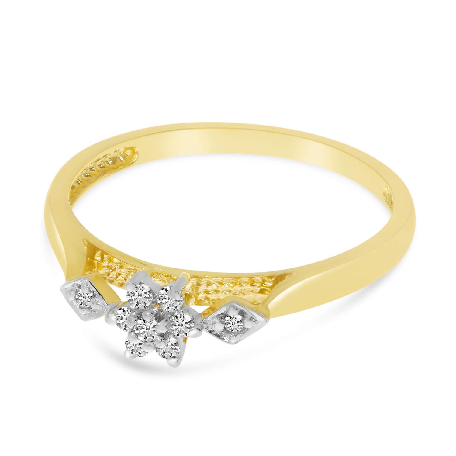10K Yellow Gold Diamond Cluster Ring for Women - Elegant Wedding, Engagement & Anniversary Jewelry Gift - Perfect for Special Occasions & Everyday Wear