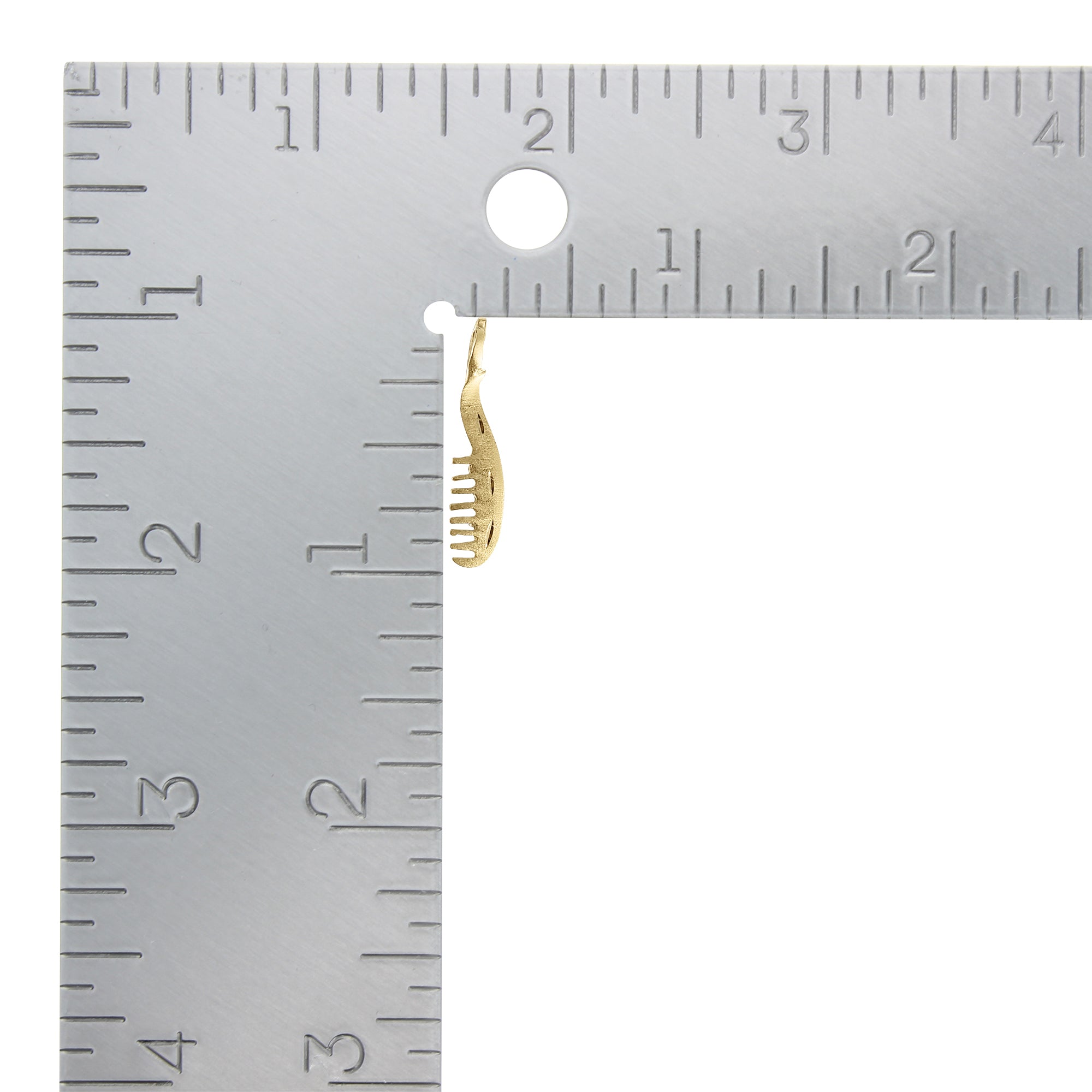 14k Yellow Gold Comb with Diamond Cuts Charm - Elegant Hair Accessory for Weddings, Prom & Special Occasions