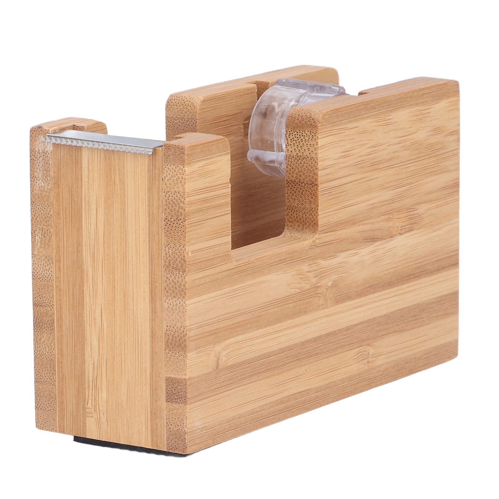 Wooden Weighted Desktop Tape Dispenser with Non-Skid Base - Office & Home Tape Holder for Wrapping, Packing, Crafts (Tape Not Included)