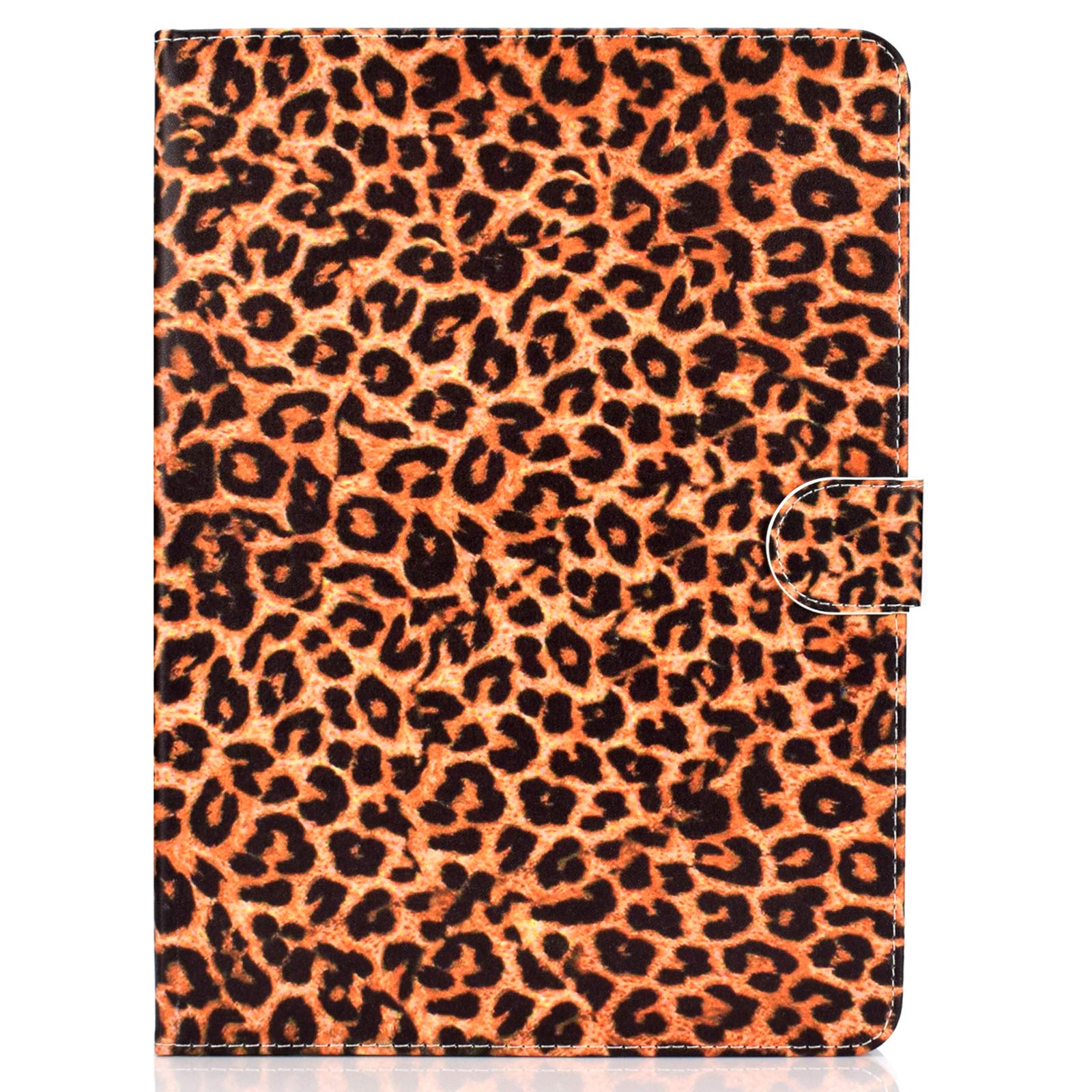 Premium PU Leather Smart Case for Apple iPad 9.7 inch (iPad 6th/5th Gen, Air 1/2, Pro 9.7) - Auto Sleep/Wake Folio Stand with Wallet Function - Stylish Yellow Leopard Print - Perfect for Work, Travel & School Use