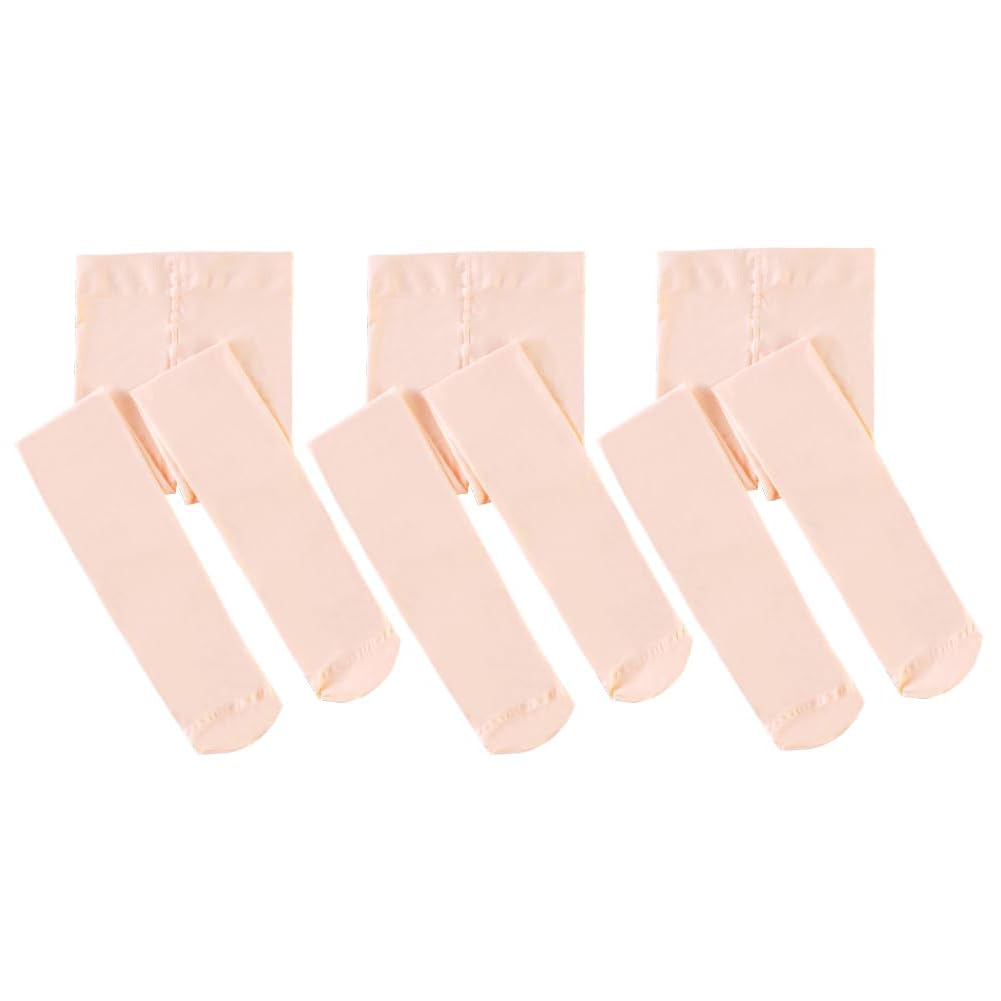 3 Pairs Ballet Tights for Girls - Soft Elastic Footed Dance Tights in White & Pink - Perfect for Ballet Class, School Uniform & Dance Performances