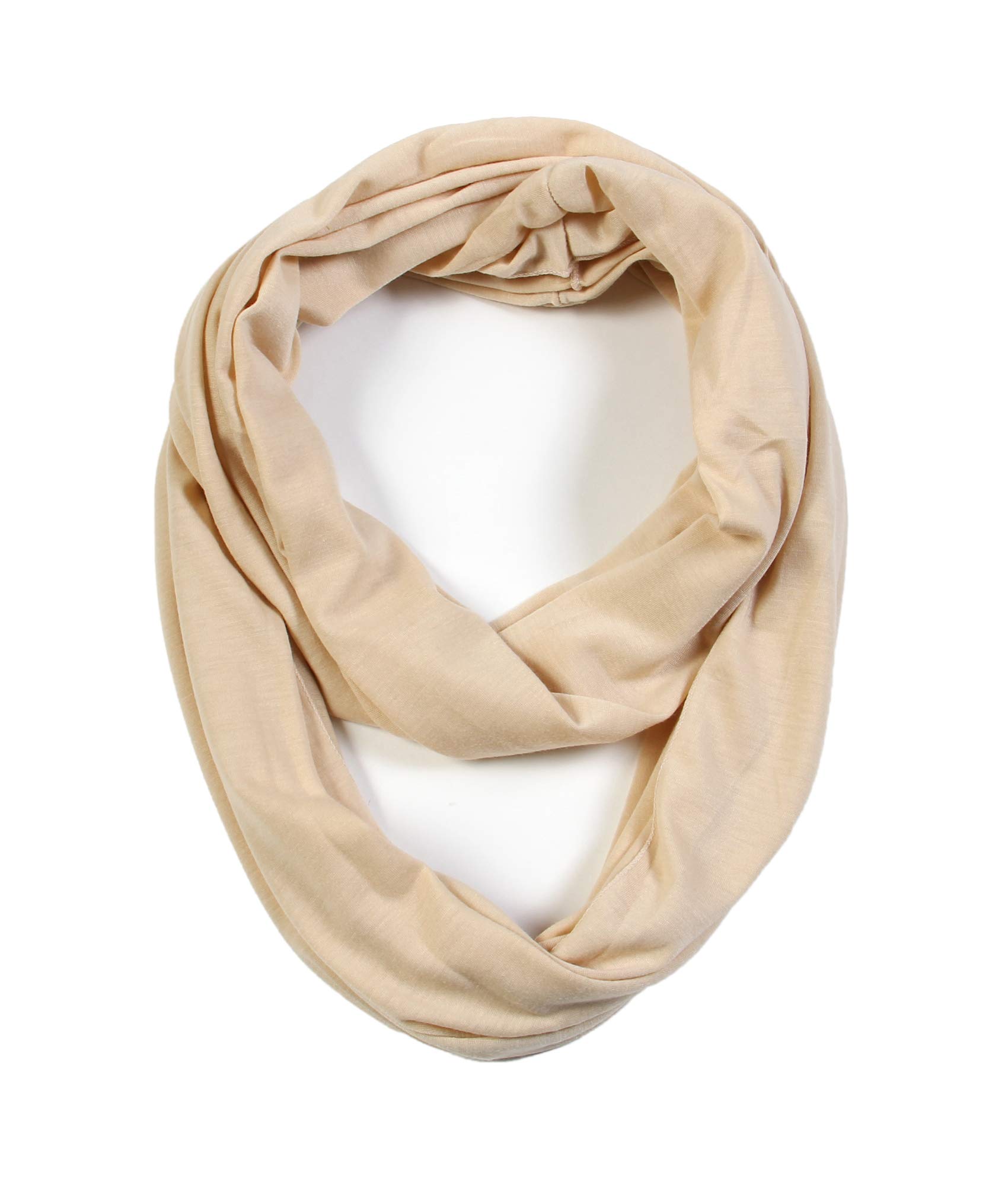 Super Soft Cotton Blend Lightweight Solid Color Multi Loop Infinity Scarves for Women - Cozy Winter Fashion Accessory for Office, Travel & Casual Outfits