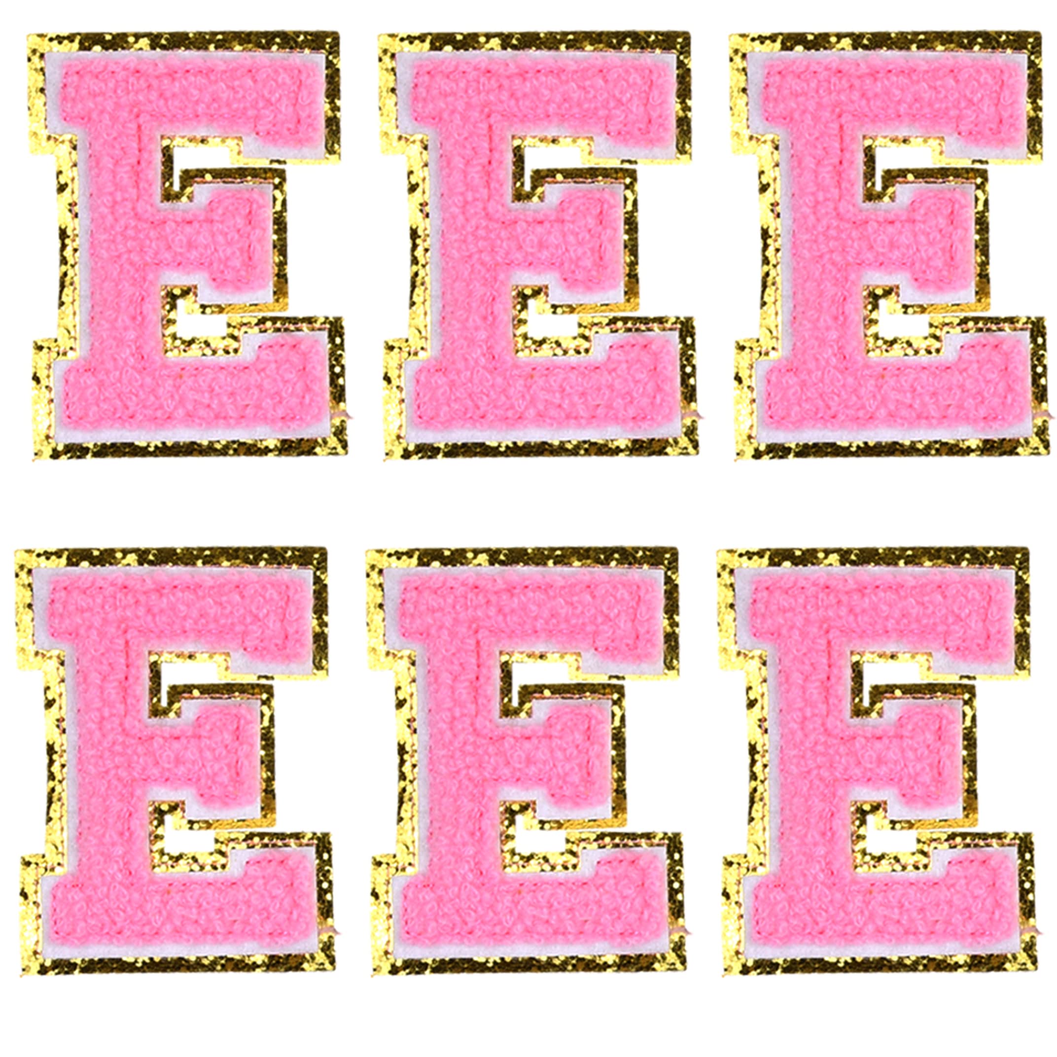 Kare & Kind Iron On Letter Patches - E Alphabet Chenille Embroidered Patches for Clothing, Shirts, Uniforms, Dresses, Jackets, Bags & Hats - DIY Sewing & Crafting Supplies for Personalized Handmade Items - Perfect for Customizing School Uniforms, Denim Jackets & Backpacks