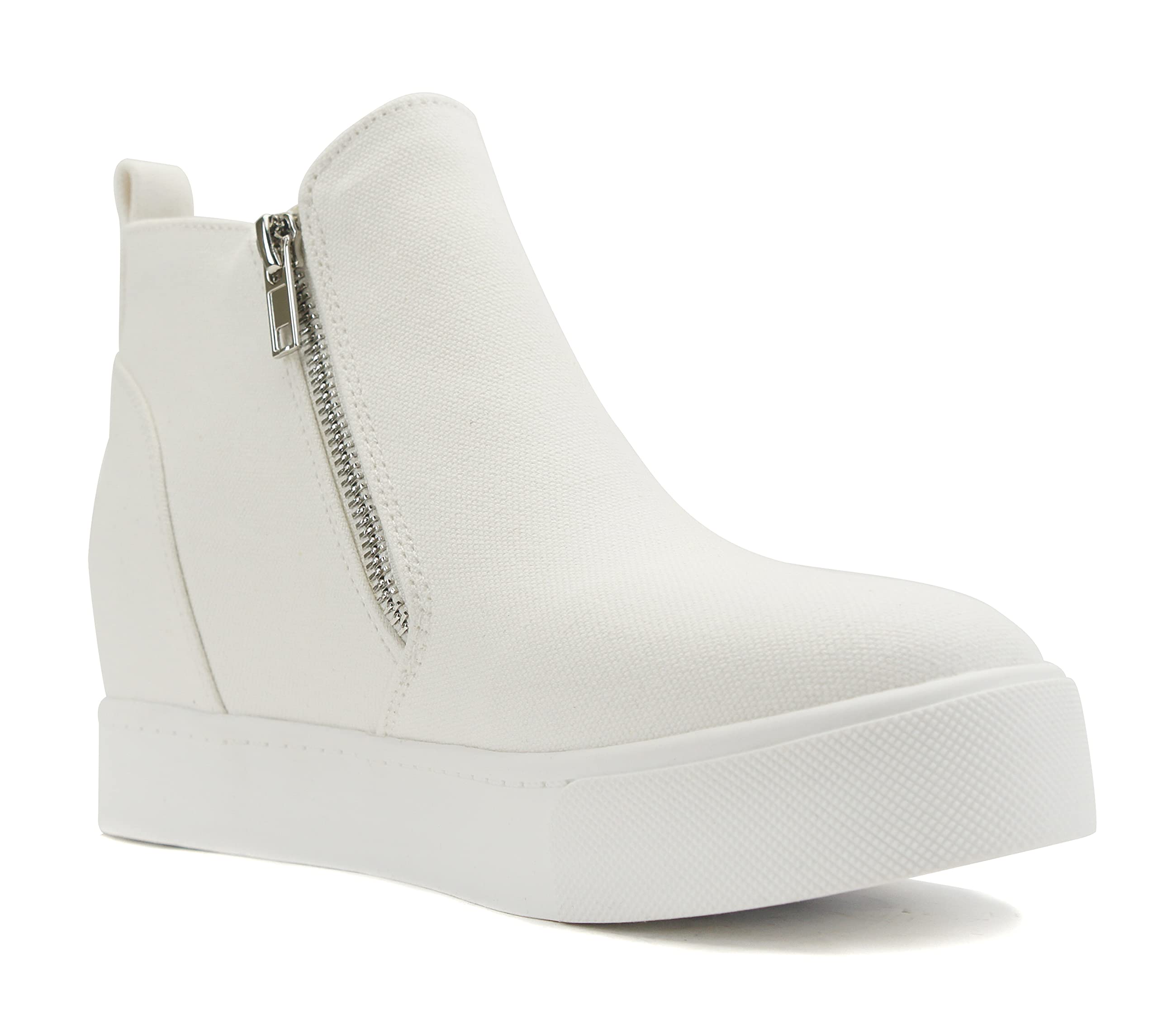 Taylor Black Hidden Wedge Sneakers with Side Zipper - Comfortable Fashion Shoes for Women | Perfect for Casual Wear, Work & Travel