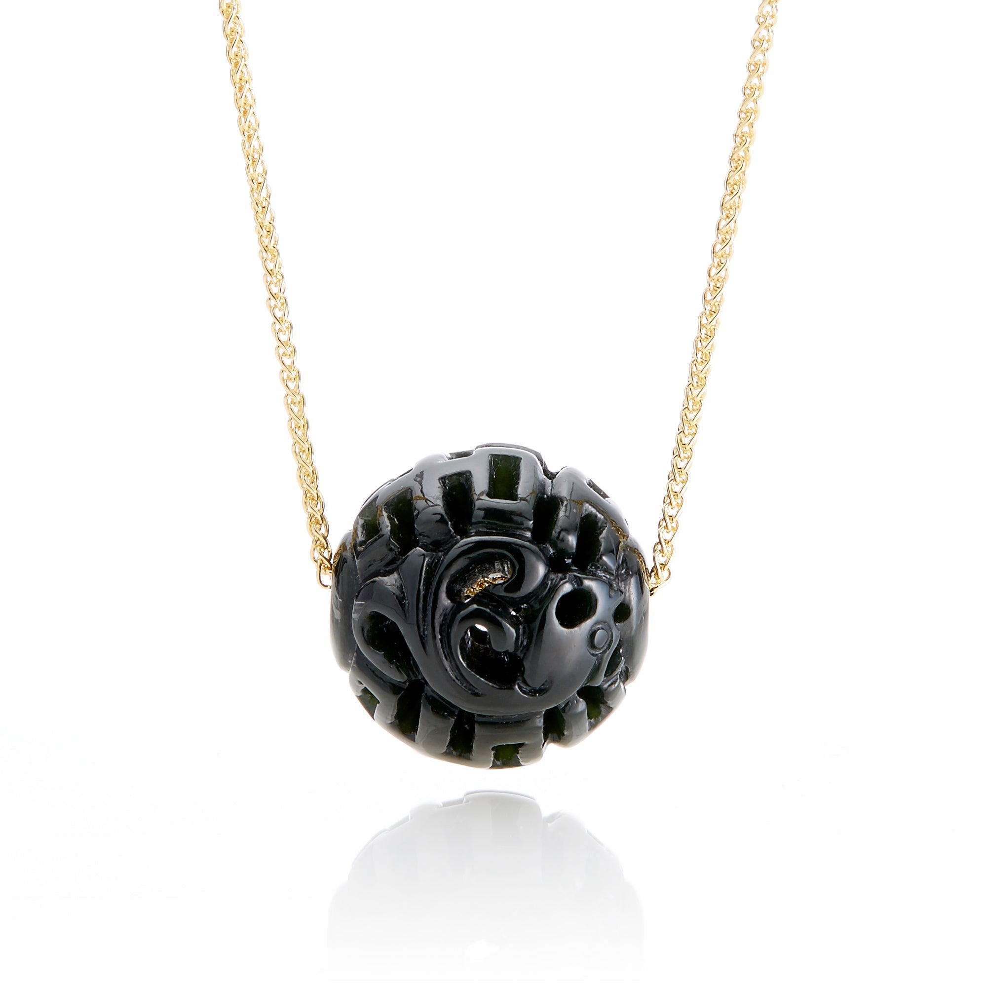 Black Jade Dragon Ball Pendant Necklace for Men & Women - Chinese Feng Shui Jewelry Gift - Perfect for Meditation, Cosplay & Spiritual Protection