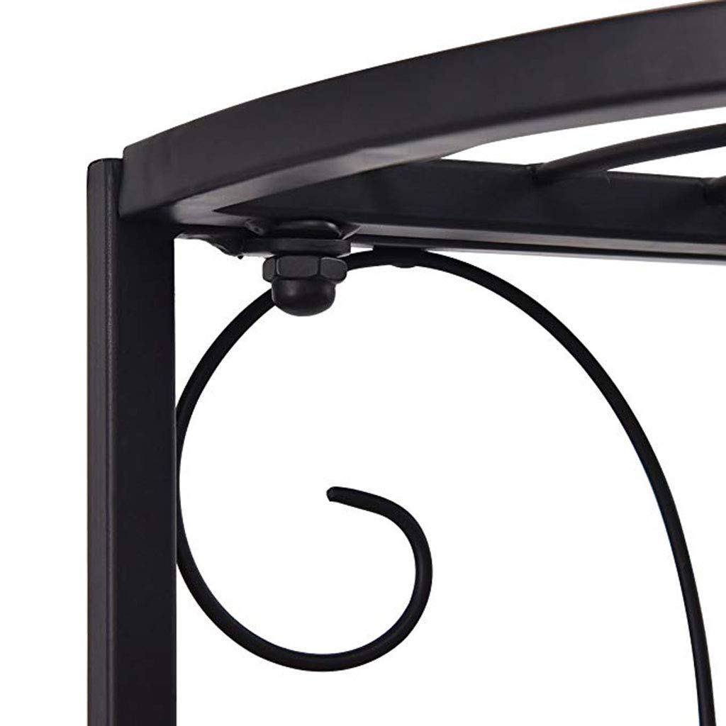 3 Tier Metal Plant Stand for Indoor Outdoor - Corner Flower Pot Rack with Stair-Step Design, Black | Perfect for Balcony, Patio, Garden Decor & Plant Display