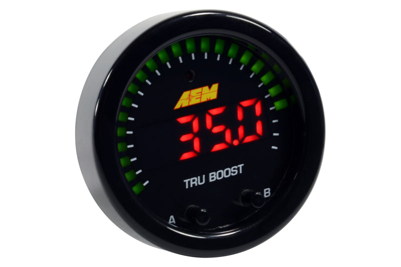 AEM X Series Tru Boost Controller Gauge with Boost Control Solenoid - 80PSIg Internal MAP Sensor - Performance Upgrade for Turbocharged Cars & Racing Vehicles