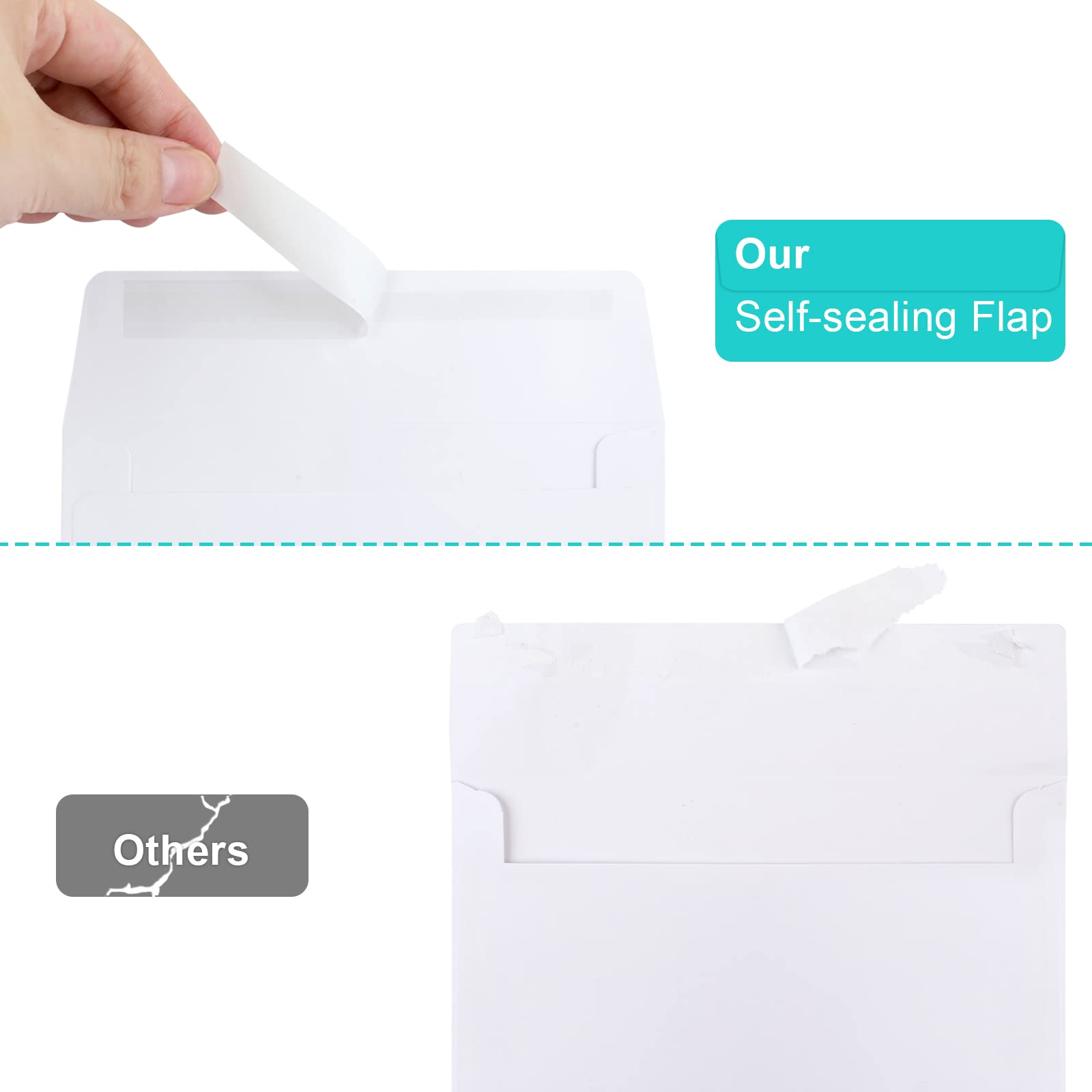 70 Pack A2 White Self-Seal Invitation Envelopes for 4.5x5.5 Cards - Perfect for Wedding Invitations, Greeting Cards, RSVP, Photos & Postcards | Bulk Envelopes for Mailing & Stationery