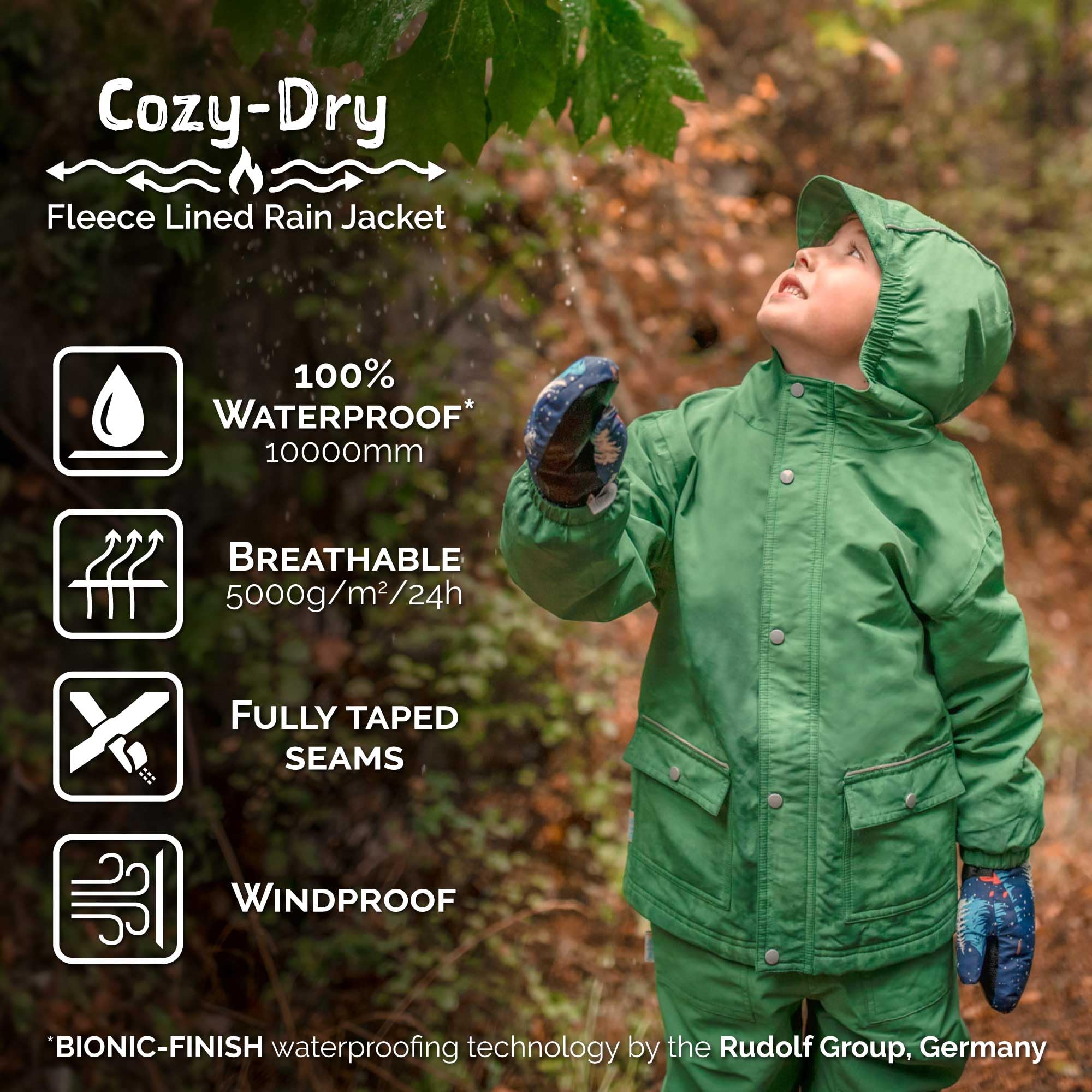 JAN & JUL Waterproof Fleece Lined Rain Jacket for Kids - Warm & Comfortable Outdoor Raincoat for Boys & Girls - Perfect for School, Playground & Hiking Adventures
