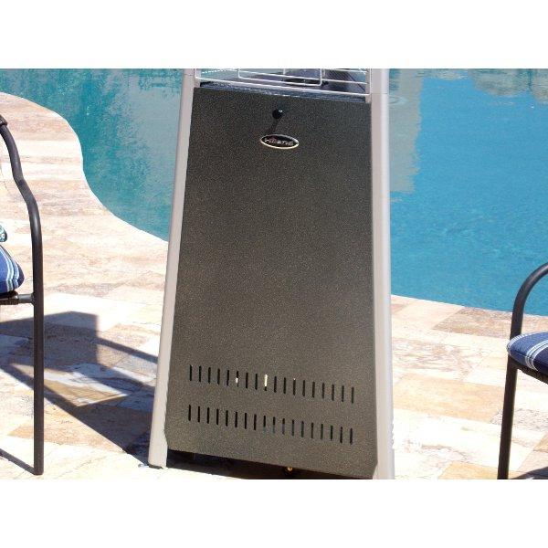 Commercial Outdoor Patio Heater with Tall Triangle Glass Tube - Perfect for Restaurants, Hotels, and Backyard Gatherings